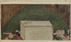 十字架第14站：耶稣躺在他的坟墓里，约1936年。 作者 不明