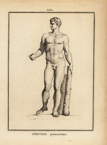 Statue of Hercules Pomarius, Roman hero and god, with a large club 作者 不明