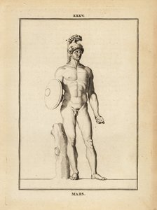 Statue of Mars, Roman god of war with helmet and shield 作者 不明