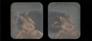 [两个裸体女人的立体图]，1840年代。