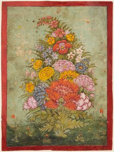静物：从草丛中冒出来的花束c。 1750。