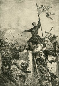 鲍德温（Baldwin）攻打君士坦丁堡，弗兰德伯爵（Count Flanders），1204年，1890年。 作者 不明