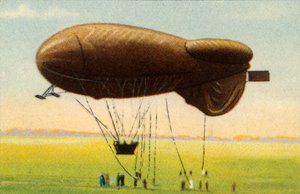 带篮子的流线型弹幕气球，1918年，1932年。 作者 不明