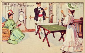 1907年，红星线客船上的乒乓球。 作者 不明