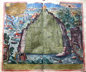 Tabula Smaragdina Hermes Trismegistus的绿宝石石板，1609年。 作者 不明