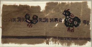 带有鸟类和希腊字母的挂毯，400-600年代。 作者 不明