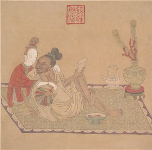 tar夫人与金发碧眼的夫人。 作者 不明