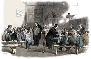 1868年在伦敦兰贝斯的衣衫School学校联盟学校教男孩读书 作者 不明