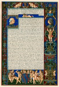 文字页面带有弗朗切斯科·斯福尔扎（Francesco Sforza）肖像，1490年 作者 不明