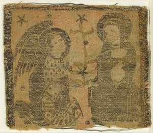 带有《报喜》的纺织品，意大利，14世纪。 作者 不明