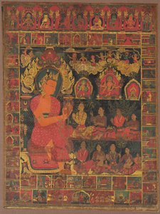 唐卡和珠宝玉佛讲道，1648年。 作者 不明