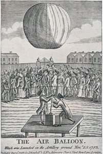 气球，1783年，1920年。 作者 不明