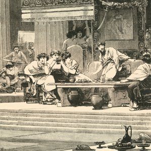 1890年达摩克利斯宴会。 作者 Unbekannt