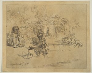 泳客，1651年。 作者 不明