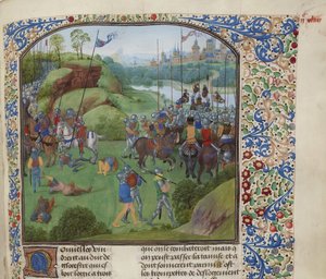 1387年12月19日的拉德科特桥之战，约1470-1475年。 作者 不明