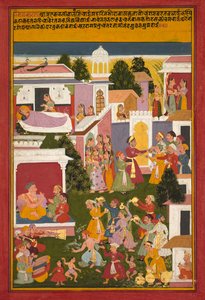 克里希纳（Krishna）的诞生，来自Surdas的Sursagar，c。 1700。 作者 不明