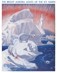 明亮的极光照亮了冰冷的北方，1935年 作者 不明