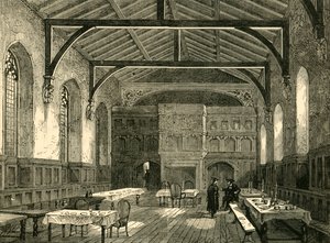 1881年的大学礼堂。 作者 不明