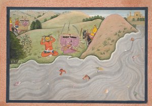 恶魔玛利奇试图劝阻拉瓦那... 1780年。 作者 不明