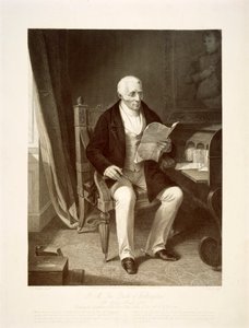 威灵顿公爵在伦敦阿普斯利府邸的家中宣读电报，1846年 作者 不明