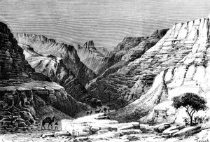 该Egueri峡谷，北非，1895年 作者 不明