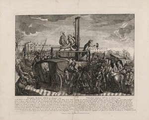 1793年1月21日在革命广场对路易十六的处决，约1793年。 作者 不明