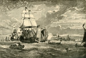 1890年，东印度公司的第一舰队离开伍里奇，1601年。 作者 不明