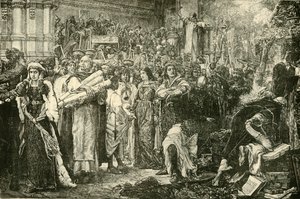 佛罗伦萨人以萨沃纳罗拉的命令放弃虚荣心，1890年。 作者 不明