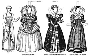 英国服装画廊：16世纪后期穿着的服饰，c1934年 作者 不明