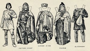 英国服装画廊：盎格鲁撒克逊时代人民的着装，c1934 作者 不明