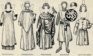 英国服装画廊：亨利三世时期男人和女人的衣服，c1934 作者 不明