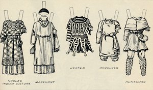 画廊历史服装：理查德一世时代穿着的连衣裙，c1934 作者 不明