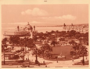 1930年从尼斯赌场看到的花园。 作者 不明