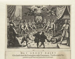 伟大的欧洲战争芭蕾舞剧，约1643年。 作者 不明