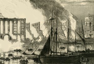 棉花码头Tooley街大火，1861年，c1878年。 作者 不明