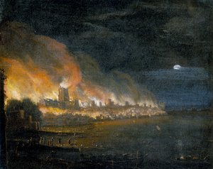 1666年伦敦大火》，约1666年 作者 Unbekannt