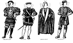 英国服装大画廊：亨利第八时间穿着的连衣裙，c1934 作者 不明