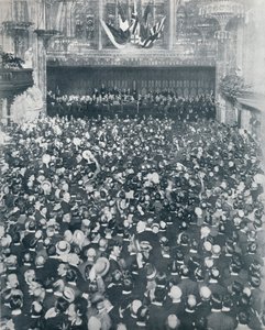 1914年在伦敦市政厅举行的大型招聘会议 作者 不明