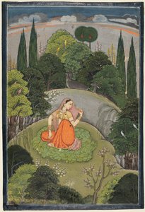 急等她不在的情人的女英雄Utka Nayika，c。 1760-1765。 作者 不明