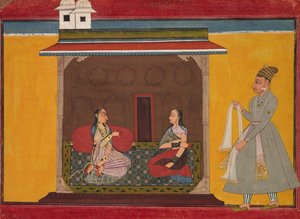 忠实挚爱的女主人公：Rasamanjari的叶子c。 1710。 作者 不明
