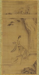 神仙麻姑与鹿》，清代，18世纪。 作者 不明