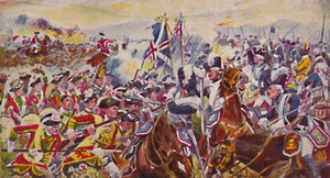 国王拥有的约克郡轻步兵。 1759年，明登在Rosefields战役，1939年 作者 不明