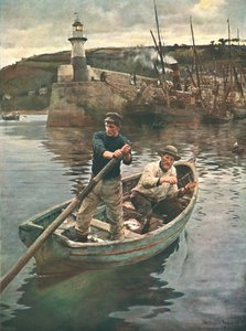 灯塔纽林，康沃尔郡，1893，c1902。 作者 不明