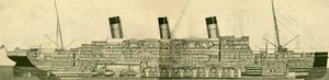 剖面中所示的雄伟的56,551吨，c1930。 作者 不明