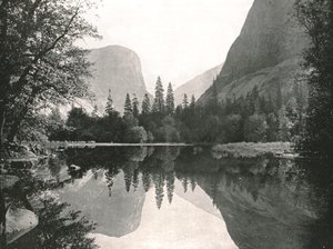 美国优胜美地山谷镜湖，1895年。 作者 不明