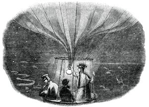 拿骚气球于1836年在夜间通过列日，1886年 作者 不明