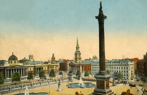 国家美术馆和纳尔逊纪念柱，特拉法加广场，伦敦，c1910。 作者 不明