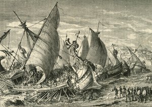 1890年在锡拉丘兹港口举行的海战。 作者 不明