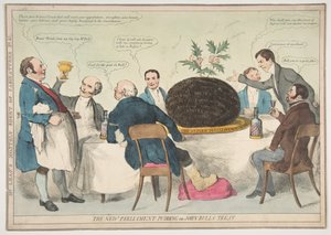 新议会布丁或约翰·公牛款待，约。 1832。 作者 不明