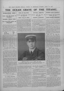 泰坦尼克号的海洋坟墓和杰克·菲利普斯（Jack Phillips）的照片，摄于1912年4月20日。 作者 不明